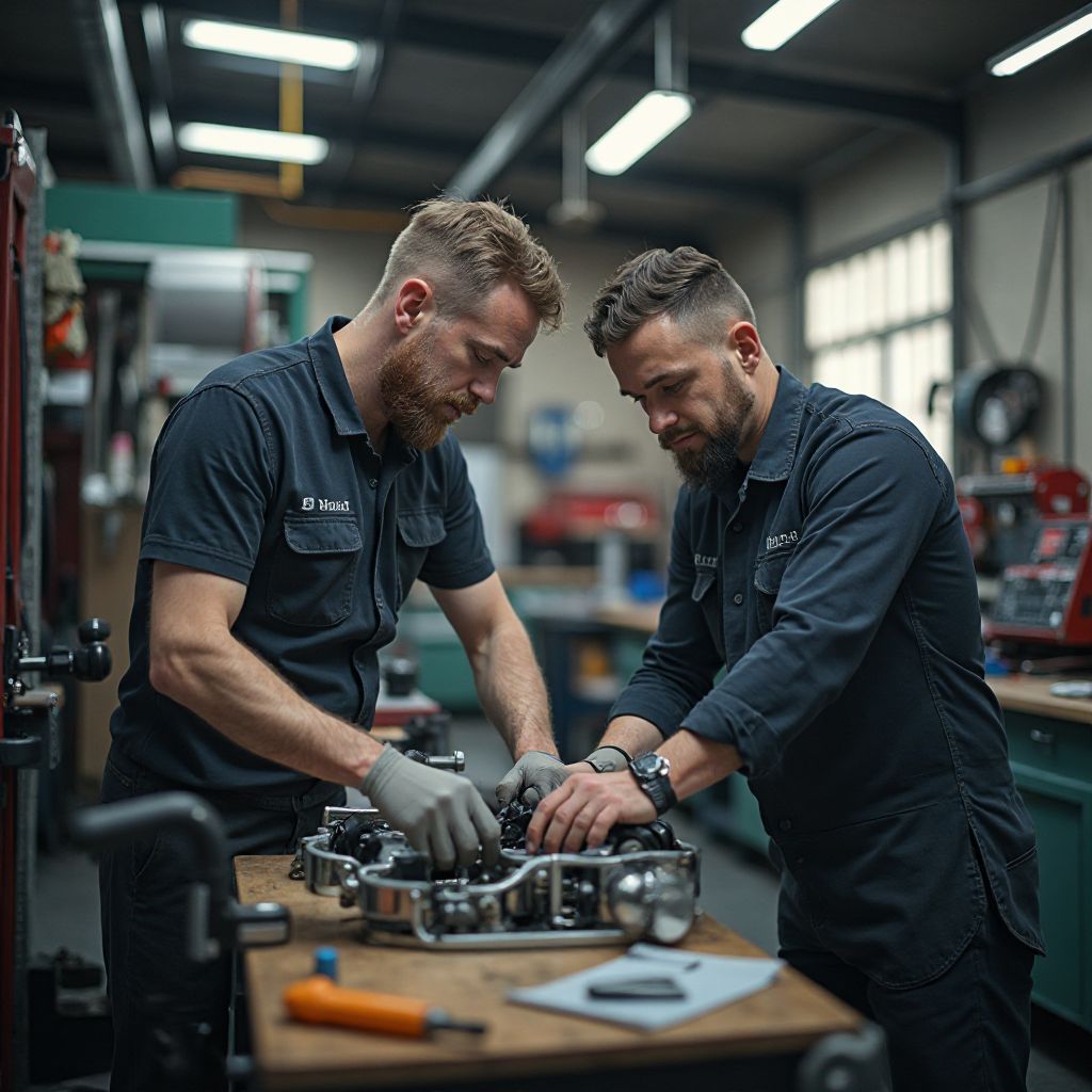 Equipo técnico de AutoSelect en taller especializado